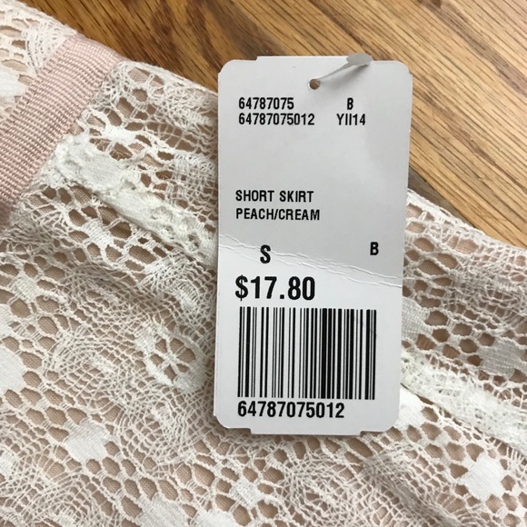 NWT Lace Pink & White Mini Skirt W/ Ribbon Detail - Picture 5 of 7